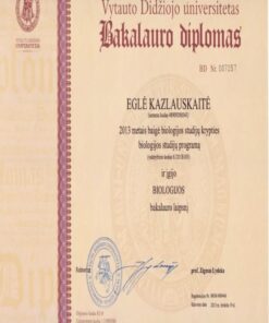 Buy college degree from The Vytauto Didžiojo universitetas