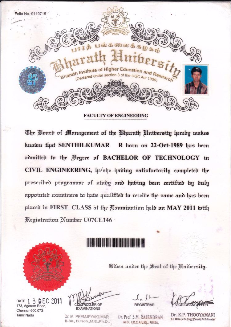 Verify Degrees - buy master degree from the bharath institute of higher education and research buy college degree from the bharath institute of higher education and research