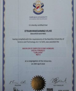 Buy college degree from The Namibia University of Science and Technology