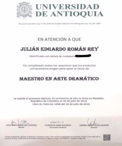 Buy college degree from The Universidad de Antioquía