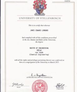 Buy college degree from the Universiteit Stellenbosch