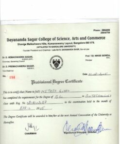 Buy college degree from The Dayananda Sagar University